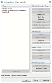 Správce průřezů - Řezy ze sítě